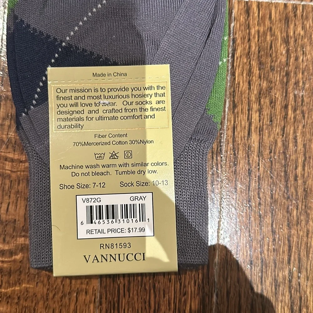 VANNUCCI Couture Men’s Fashion Socks - Picture 6 of 6